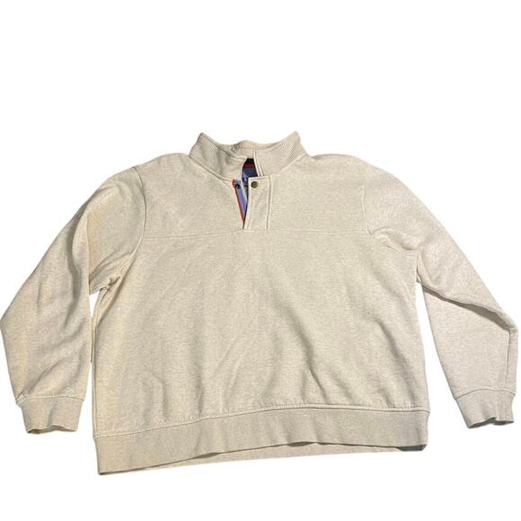 Orvis Men's Snap Neck Pullover Sweater – XXL – Beige - Picture 1 of 8